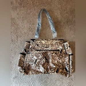 Miche Floral Print LUCY Prima Diaper Bag w new handles & carabiners!